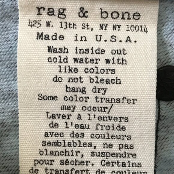 Rag & Bone Legging Jeans Women 24 Blue Tweed Print Mid Rise Pockets Slimming - Picture 14 of 14